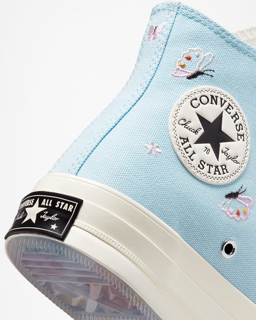 Tenisi Inalti Dama Converse Chuck 70 Butterfly Wings Albastri Negrii | RO HOTJN925